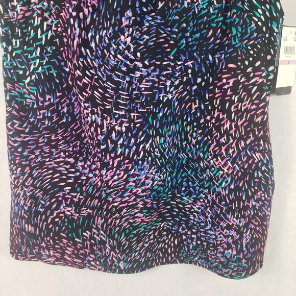 Island Escape Tankini Swim Top Womens 6 Black Pink Racerback Macys N760263 - Picture 7 of 10